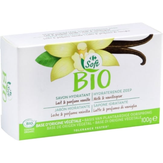 Savon Solide Hydratant Parfum Lait Vanille Bio CARREFOUR SOFT BIO