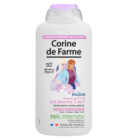 Gel Douche Enfant 2en1 Extra Doux Corps et Cheveux pour Peaux Sensibles Fraise Frozen CORINE DE FARME