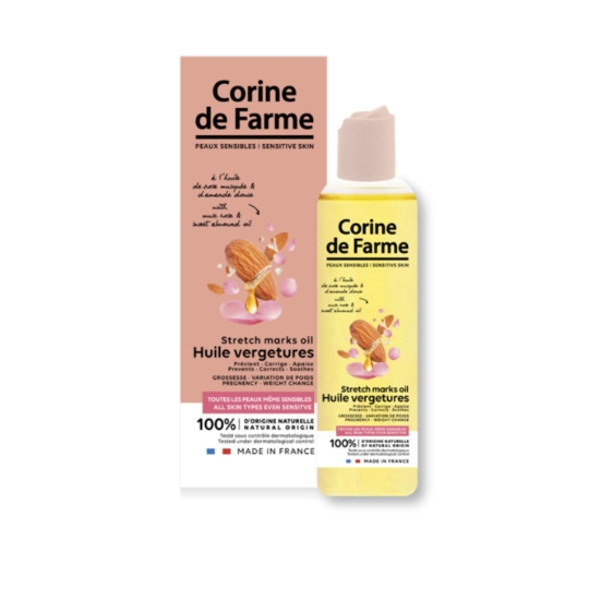 Huile Vergetures Corps pour Peaux Sensibles à l'Huile d'Amande Douce CORINE DE FARME
