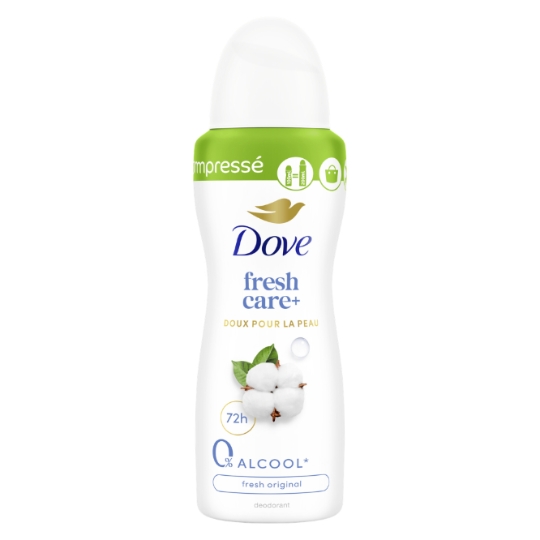 Déodorant Spray Compressé Zéro % Alcool Zinc Protect Original DOVE