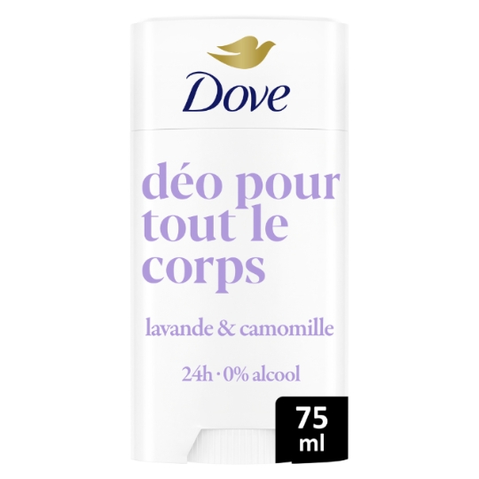 Déodorant Stick Tout le Corps Peaux Sensibles Lavande et Camomille DOVE