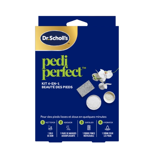Kit Beauté des Pieds Pedi Perfect 4en1 pour Nettoyer Adoucir Exfolier Hydrater DR SCHOLL'S