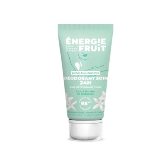 Déodorant Soin 24H au Zinc & Poudre de Diatomée pour Peaux Sensibles, Aisselles et Corps ENERGIE FRUIT