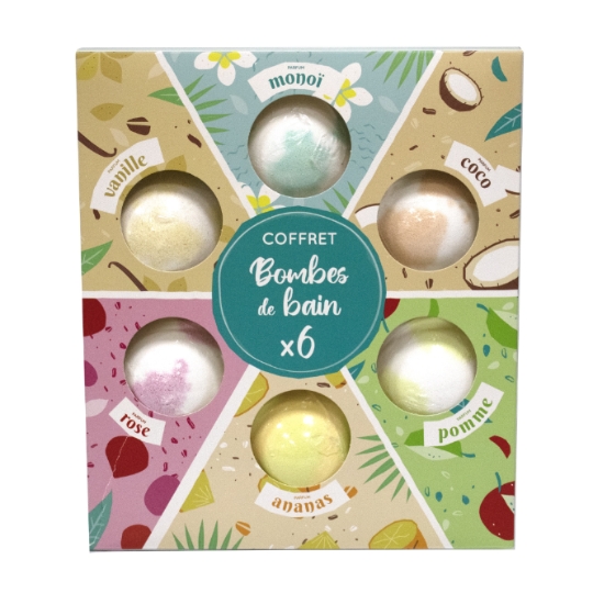 Bombes de Bain Parfums Monoï, Coco, Pomme, Ananas, Rose et Vanille FRENCH TENDANCE