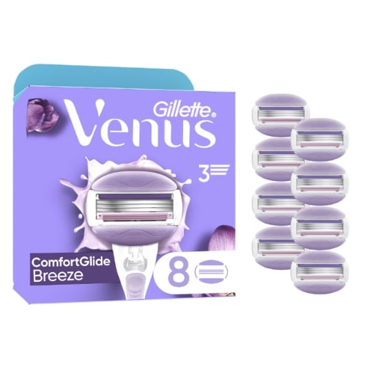 Lames de Rasoir Pour Femme 3 Lames ComfortGlide Breeze Parfum Freesia Barres De Gel Intégré GILLETTE VENUS
