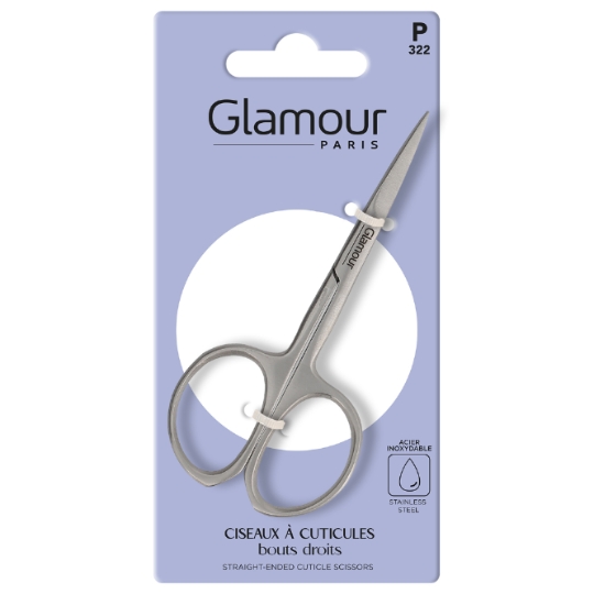 Ciseaux à Cuticules Acier Inoxydable Bouts Droits GLAMOUR PARIS