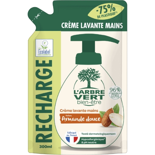 Savon Liquide Recharge Mains Amande Douce L'ARBRE VERT