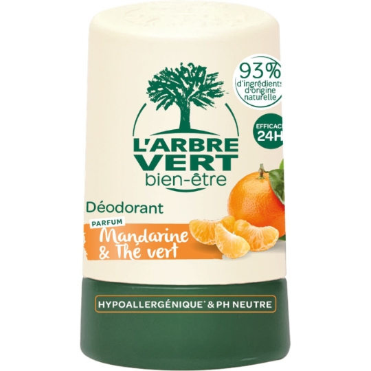 Déodorant bille Hypoallergénique Ph Neutre Mandarine Thé Vert L'ARBRE VERT