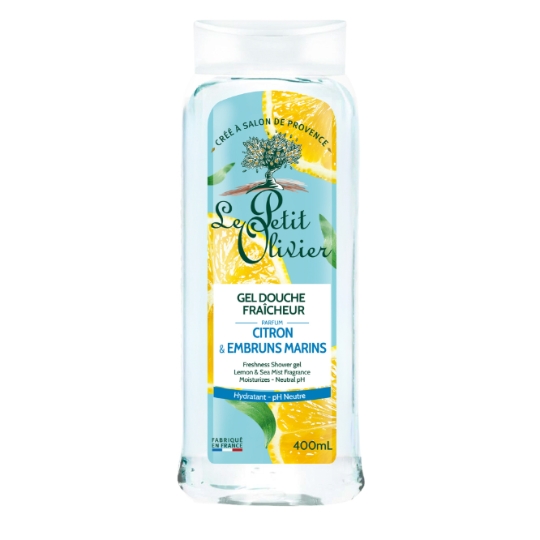Gel Douche Fraîcheur Hydratant Ph Neutre Citron & Embruns Marins LE PETIT OLIVIER