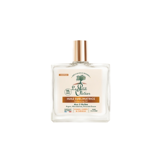 Huile Sublimatrice aux 3 Huiles Argan, Macadamia, Amande Douce pour Visage, Corps et Cheveux LE PETIT OLIVIER