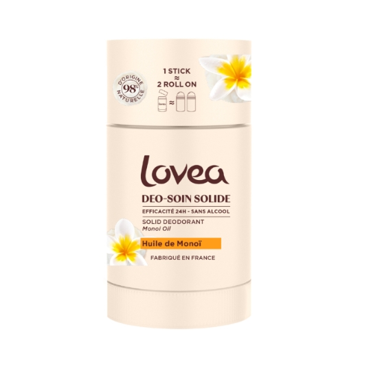 Déodorant solide Vegan Efficacité 24h Huile de Monoï LOVEA