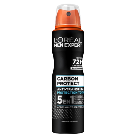 Déodorant spray homme Anti-transpirant Carbon Protect 5en1 MEN EXPERT