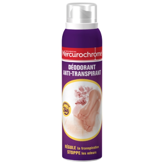 Déodorant pieds Anti-transpirant 24h Fraîcheur MERCUROCHROME