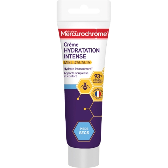 Crème pour Pieds Secs Hydratation Intense Miel d'Acacia MERCUROCHROME