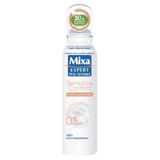 Déodorant spray Anti-transpirant Sensitive Confort Hypoallergénique 48H MIXA