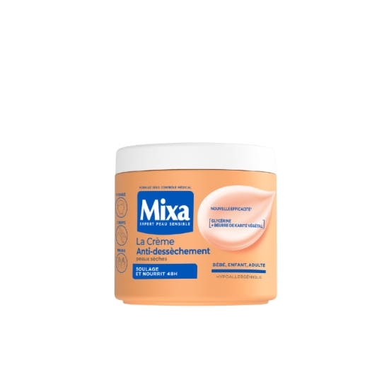 Crème Visage Corps Main Anti-Dessèchement pour Peaux Sèches Hypoallergénique MIXA