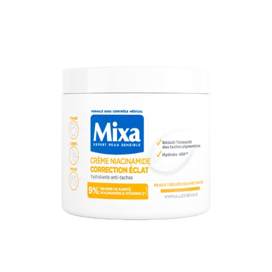 Crème Niacinamide Correction Eclat Hydratante Anti-Taches pour Peaux Très Sèches avec Taches MIXA