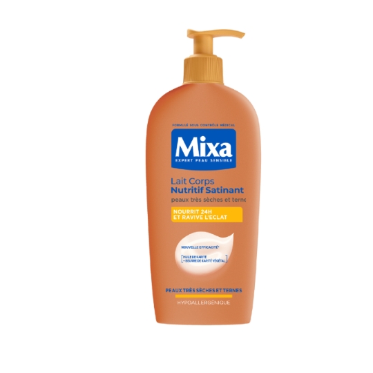 Lait Corps Nutritif Satinant pour Peaux Sèches et Ternes MIXA