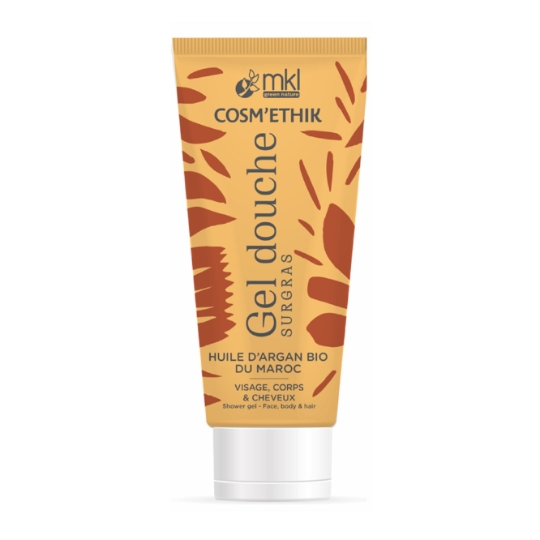 Gel Douche Surgras à l'Huile d'Argan Bio du Maroc pour Visage, Corps et Cheveux Cosm'Ethik MKL GREEN NATURE