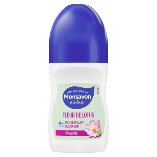 Déodorant bille 0% Alcool 24h Pierre d'alun Fleur de Lotus MONSAVON
