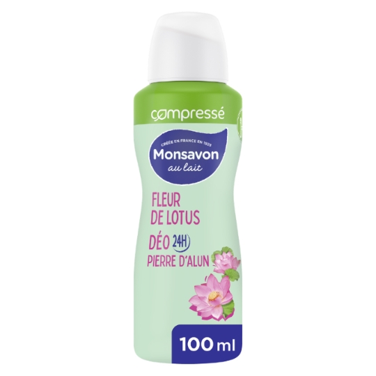 Déodorant spray compressé Anti-transpirant Fleur de lotus MONSAVON