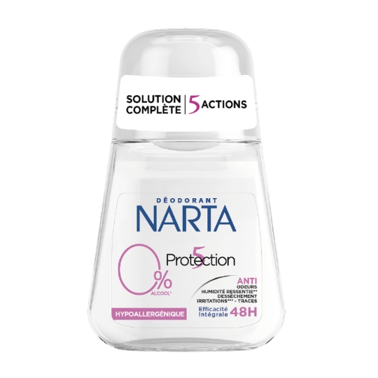Déodorant bille Anti-odeurs Anti-transpirant Protection 5 0% Alcool NARTA