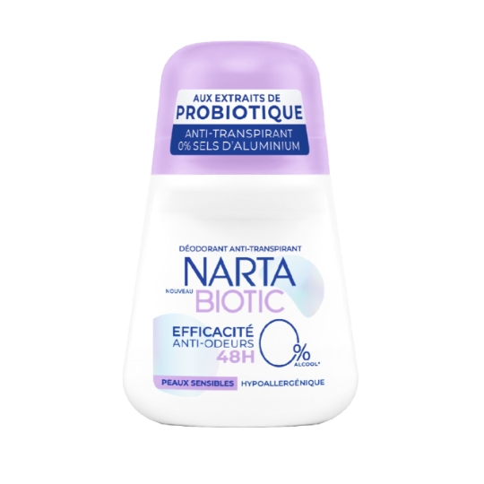 Déodorant bille Efficacité 48H Anti-odeurs Biotic Peaux Sensibles NARTA