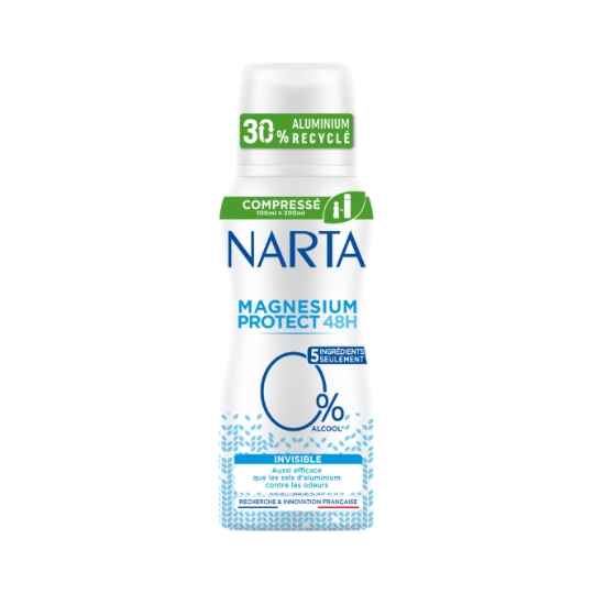 Déodorant spray compressé Anti-odeurs Magnesium Protect 48h 0% Alcool NARTA