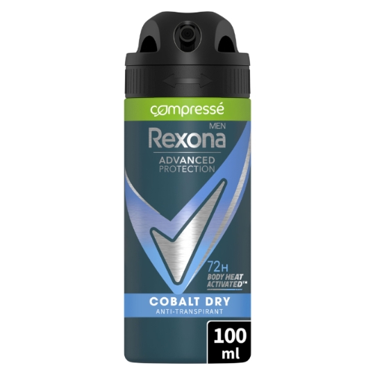 Déodorant spray compressé homme Anti-transpirant Cobalt Dry Advanced Protection REXONA MEN