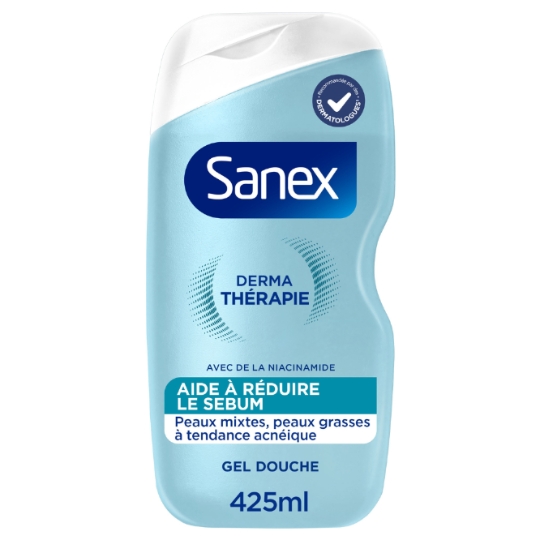 Gel douche Derma Therapie Peaux mixtes et grasses à tendance acnéiques réduction de sébum SANEX