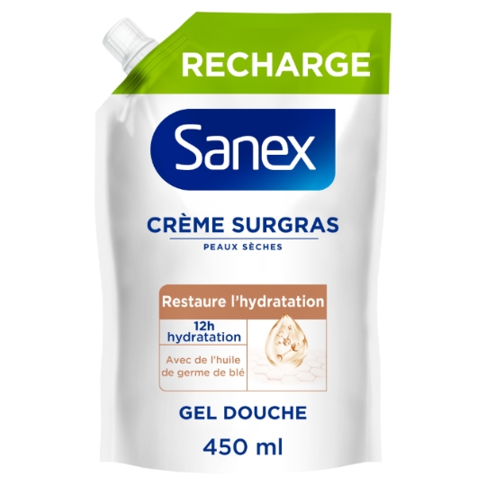 Crème de douche Peaux Sèches Hydratante Eco Pack Derma Care Surgras SANEX