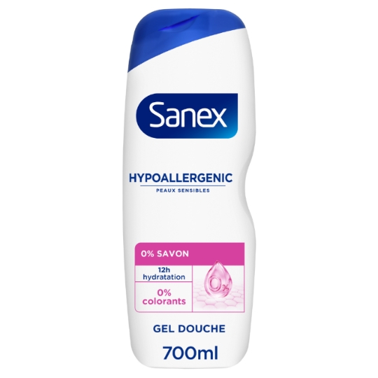 Gel douche Peaux Sensibles Hypoallergénique Sans Savon Sans Colorants Hydratant 12h Derma Care SANEX