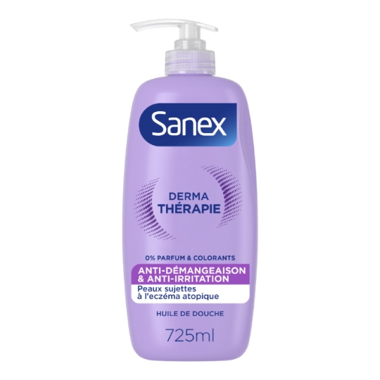 Huile de Douche Anti-Démangeaison et Anti-Irritation Hypoallergénique pour Peaux Atopique Derma Thérapie SANEX
