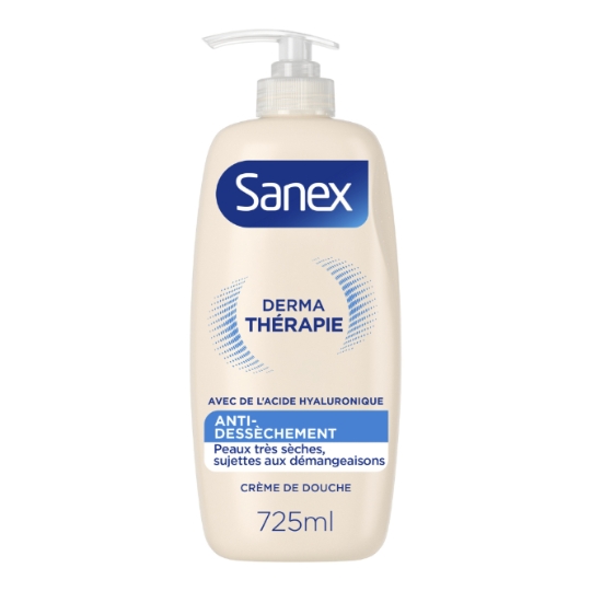 Crème de Douche Anti-Dechèssement Hypoallergénique pour Peaux très Sèches Derma Thérapie SANEX