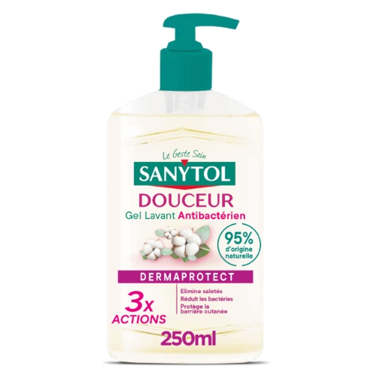 Savon Liquide Mains Action Anti-Bactérienne Fleurs de Coton Bio SANYTOL