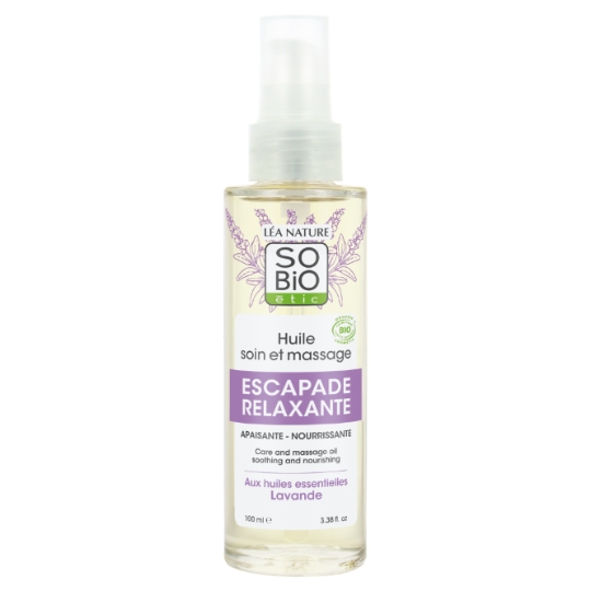 Huile Soin Massage Escapade relaxanteA la lavande SO'BIO ETIC