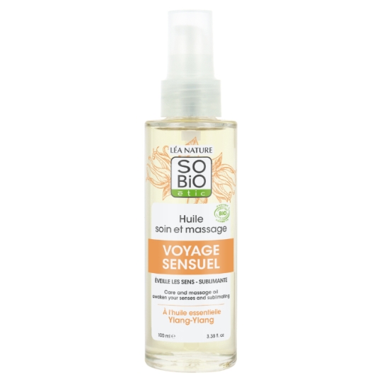 Huile Soin et Massage à l'Huile Essentiel d'Ylang-Ylang Voyage Sensuel SO'BIO ETIC