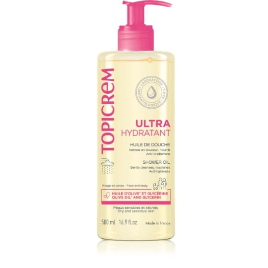 Huile de douche Ultra-hydratante Peaux Sensibles et Sèches TOPICREM