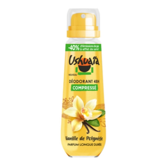 Déodorant spray compressé Efficacité 48h Vanille de Polynésie USHUAIA