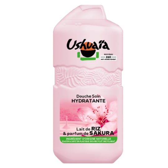 Gel douche Hydratant Lait de Riz Parfum de Sakura 24H Anti-dessèchement USHUAIA