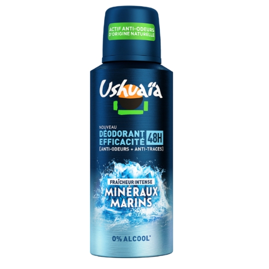 Déodorant spray homme Fraîcheur intense Minéraux marins 0% Alcool USHUAIA