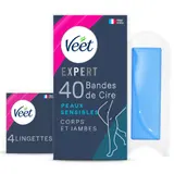 Bandes de cire Froide Corps Jambes Peau Sensible Huile d'Amande Douce Expert VEET