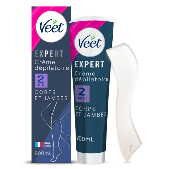 Crème Dépilatoire Expert Corps Jambes Peaux Sensibles Beurre de Karité Hydratant VEET