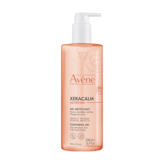 Gel douche Visage et Corps Peaux Sensibles et Sèches Adoucit et Protège Nutrition Xeracalm AVENE