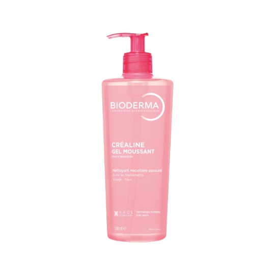 Gel nettoyant Visage Peau Sensible Moussant Apaise et Hydrate Créaline BIODERMA