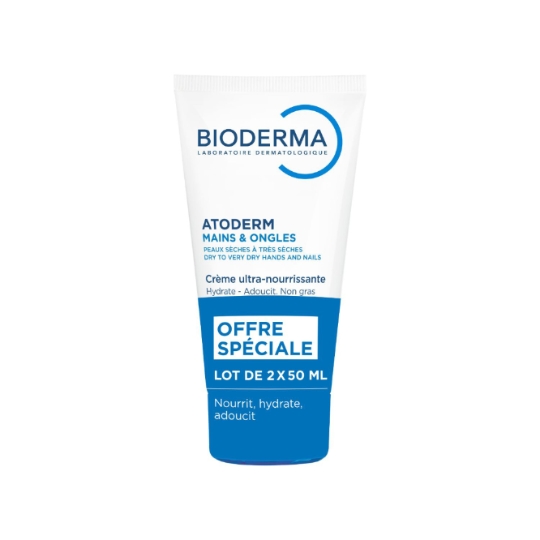 Crème Mains et Ongles Hydratante Peau Sèche et Abîmées Atoderm BIODERMA