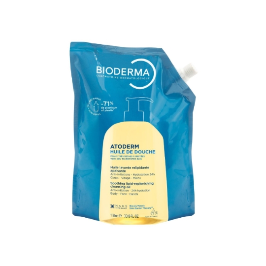 Huile de douche Corps Peau Sèche Sujette Eczéma Atopique Ultra Nourrissant Hydratation 24H Eco Recharge Atoderm BIODERMA