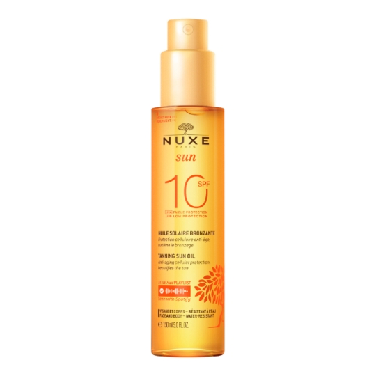 Huile solaire Visage Corps Spf 10 Bronzante Satinée Nuxe Sun NUXE