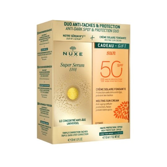 Super Sérum Anti-Âge Triple c=Correction Tâches + Crème Solaire Fondante Haute Protection Spf 50 NUXE
