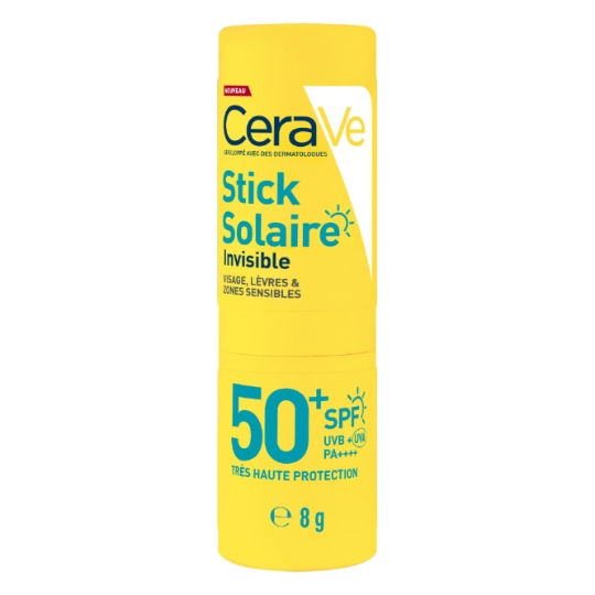 Stick Solaire Invisible Spf 50+ pour Visage, Lèvres et Zones Sensibles CERAVE
